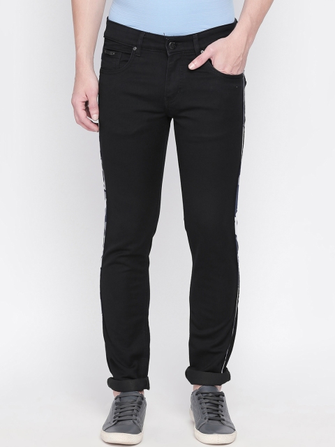 

BOLTS and BARRELS Men Black Slim Fit Low-Rise Clean Look Stretchable Jeans