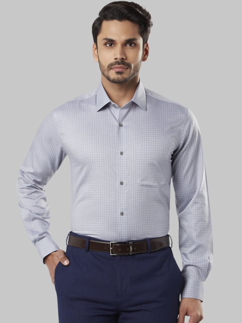 

Raymond Men Grey Regular Fit Checked Formal Shirt