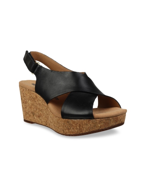 

Clarks Women Black Solid Leather Heels