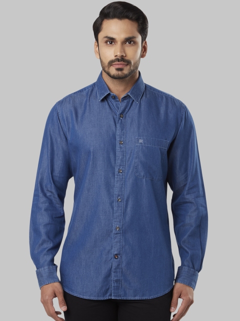 

Raymond Men Blue Slim Fit Solid Casual Shirt