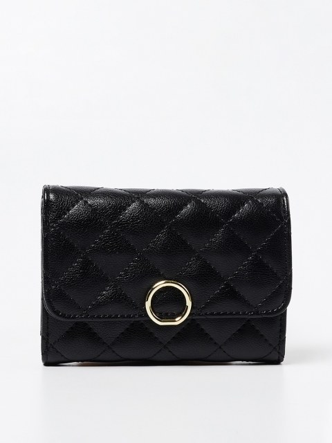 

Ginger by Lifestyle Women Black Quilted Three Fold Wallet