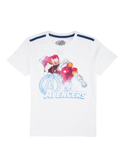 

Colt Boys White Avengers Printed Round Neck T-shirt