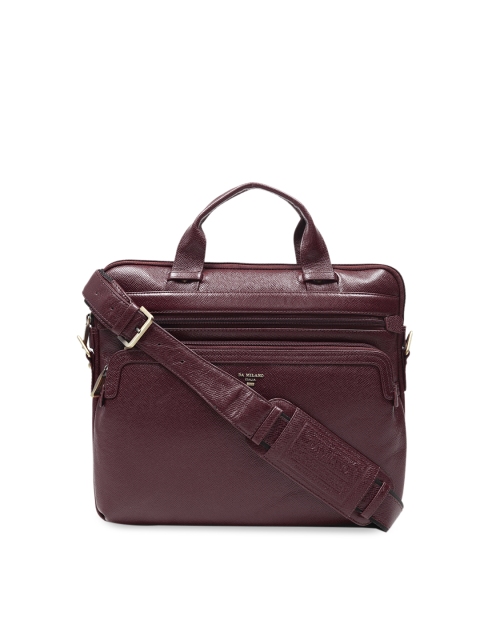 

Da Milano Unisex Brown Solid Leather Laptop Bag