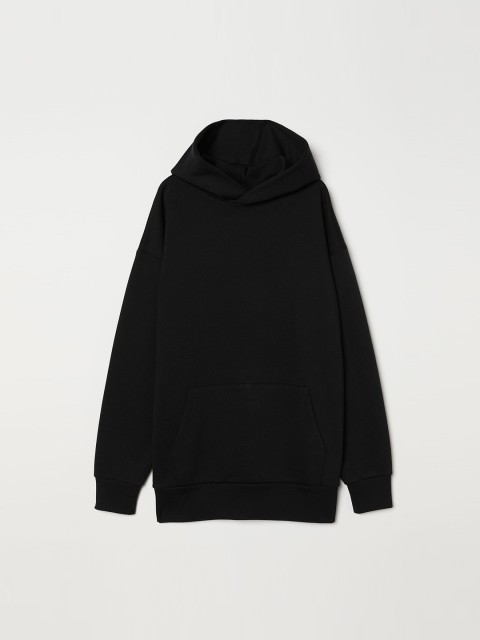 

H&M Women Black Solid Oversized Hooded Sweatshirt