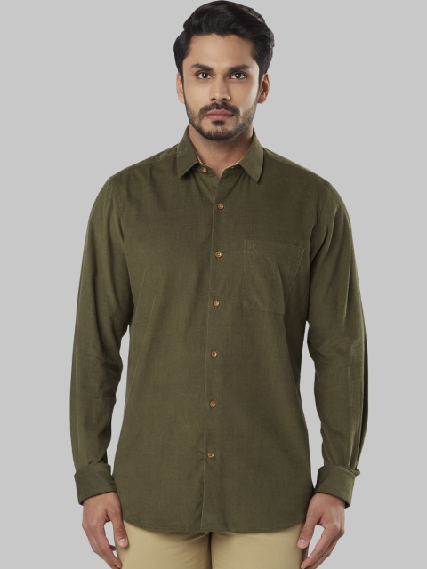

Raymond Men Green Regular Fit Self Design Casual Shirt