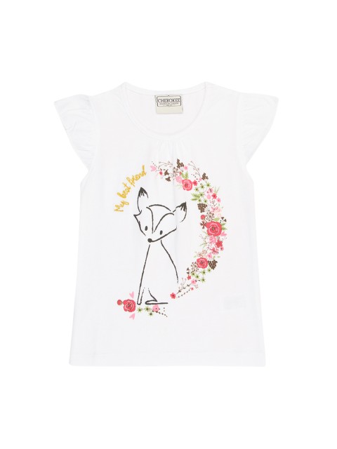 

Cherokee Girls White Printed Top