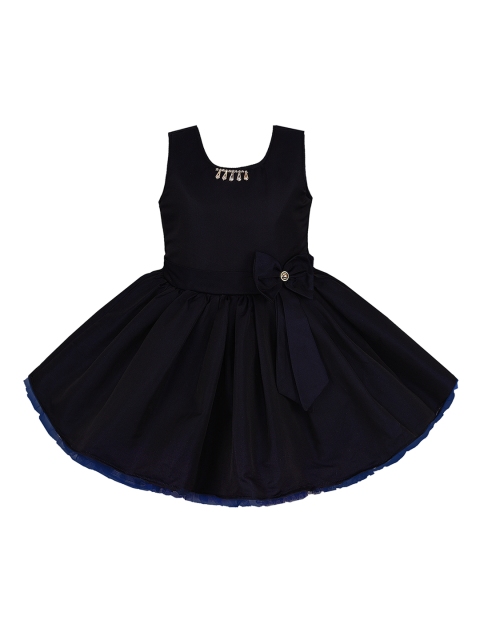 

Wish Karo Girls Navy Blue Fit and Flare Dress