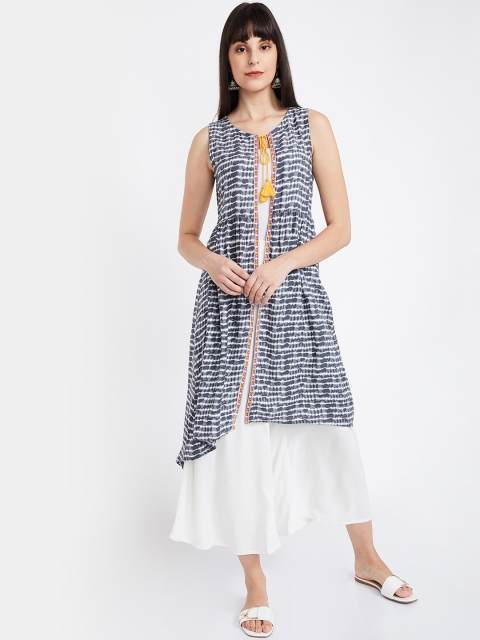 

Colour Me by Melange Women Grey Printed Waistcoat