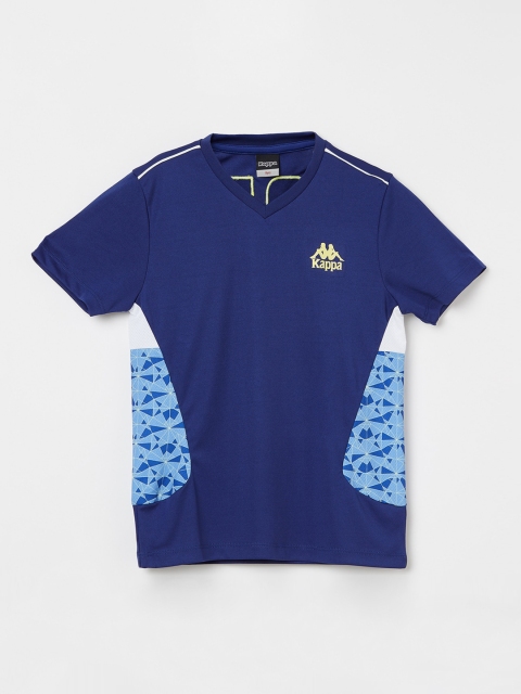

Kappa Boys Blue Printed V-Neck T-shirt