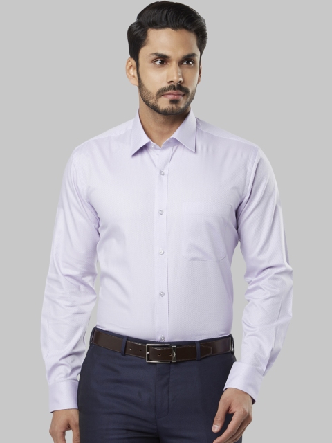 

Raymond Men Lavender Regular Fit Self Design Formal Shirt
