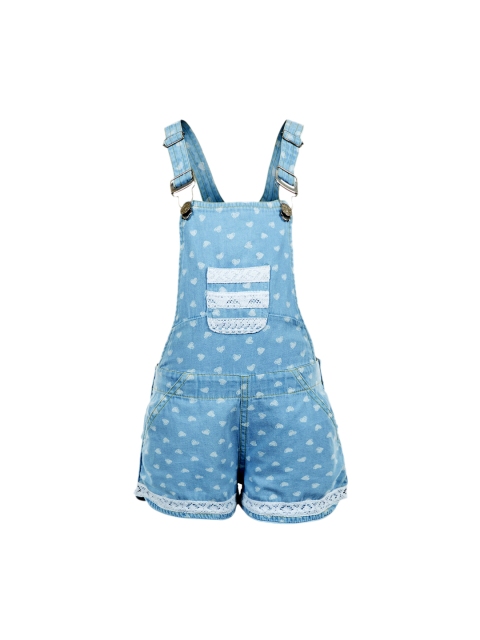 

Naughty Ninos Girls Blue Printed Dungarees