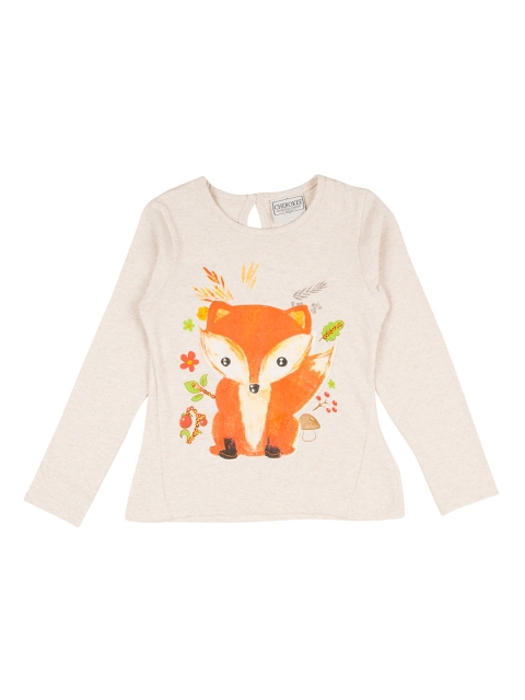 

Cherokee Girls Cream-Coloured Printed Top