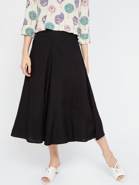 

Colour Me by Melange Women Black Solid Flared Palazzos