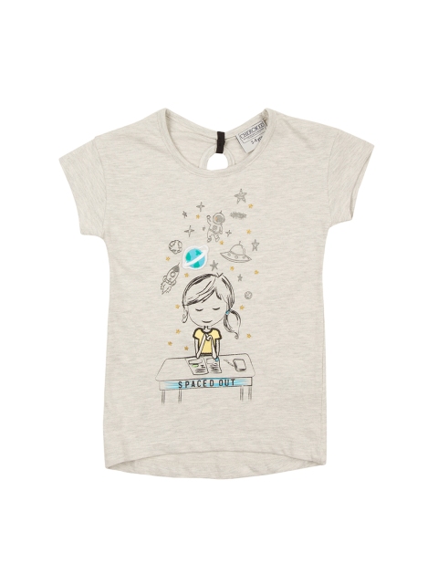 

Cherokee Girls Grey Printed High-Low Top