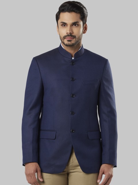 

Raymond Men Blue Solid Regular-Fit Bandhgala Blazer