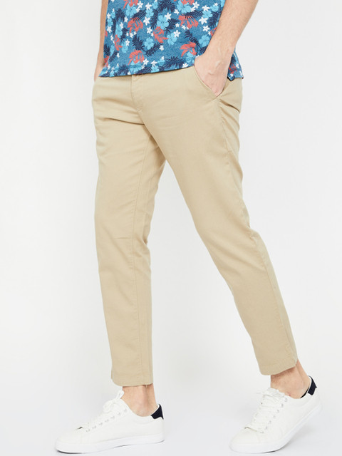 

CODE by Lifestyle Men Khaki Slim Fit Solid Regular Trousers