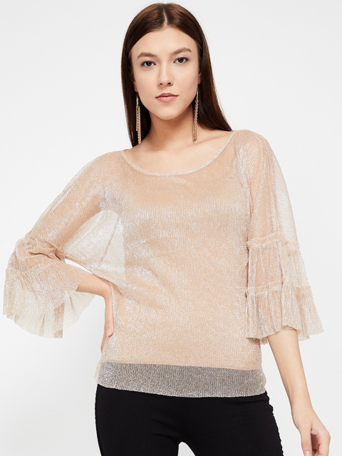 

Ginger by Lifestyle Women Beige Self Design Top