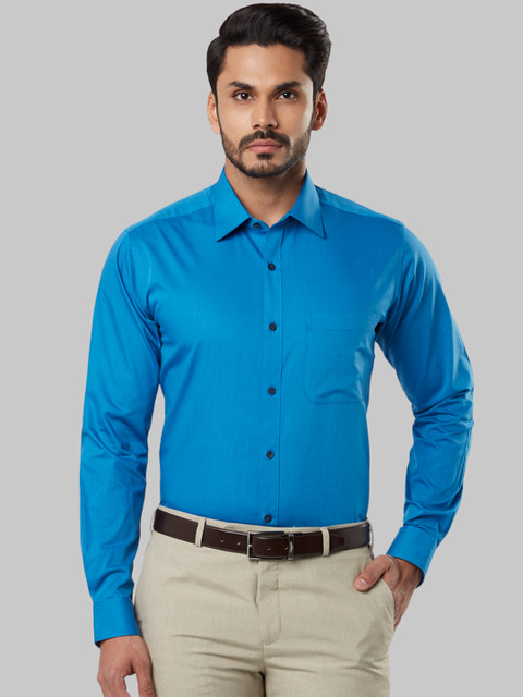 

Raymond Men Blue Slim Fit Solid Formal Shirt