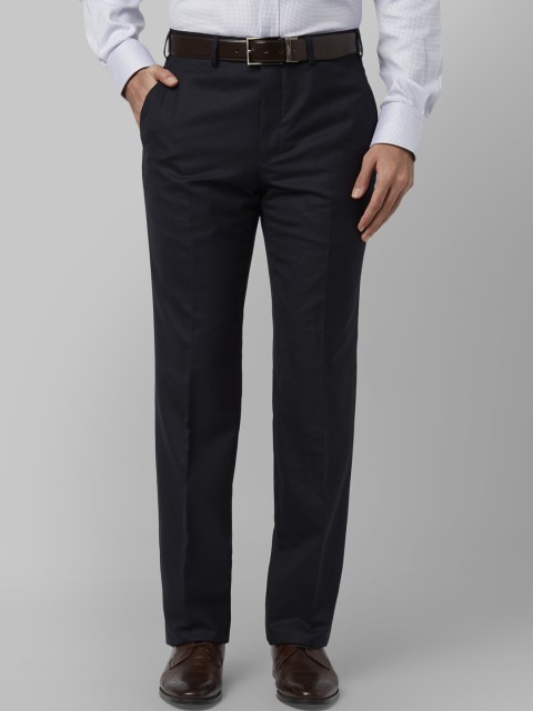 

Park Avenue Men Blue Regular Fit Solid Formal Trousers