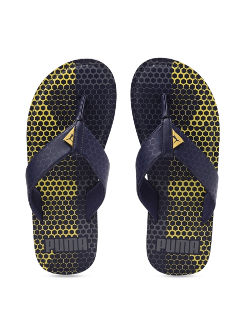Puma Men Navy Blue Printed Thong Flip-Flops