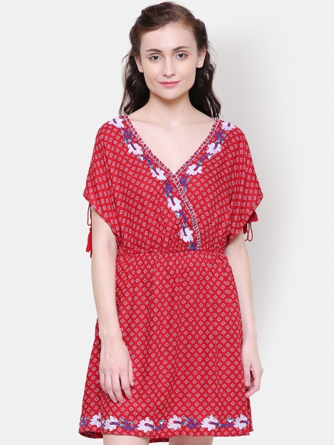 

Yaadleen Women Red Wrap Dress