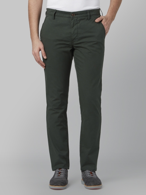 

Park Avenue Men Green Regular Fit Solid Regular Trousers