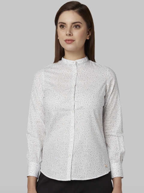 

Park Avenue Women White Regular Fit Printed Casual Shirt