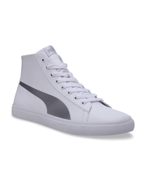 

Puma Men White Solid Mid-Top Carve Mid SL Sneakers