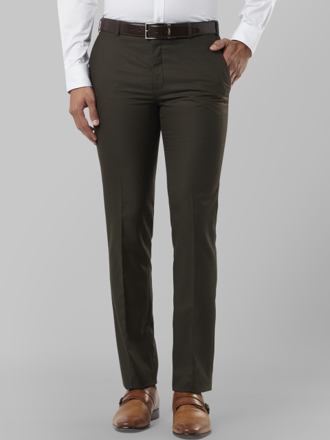 

Raymond Men Green Slim Fit Solid Formal Trousers