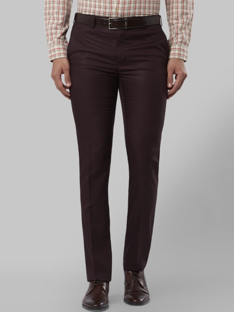 

Raymond Men Maroon Slim Fit Solid Formal Trousers