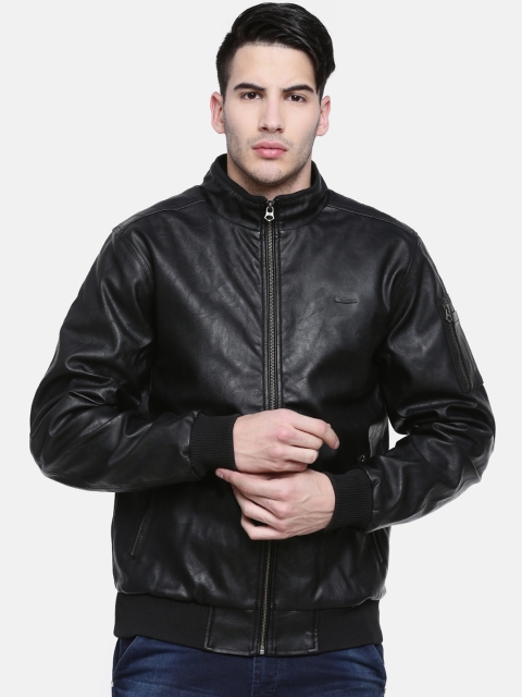 

t-base Men Black Solid Windcheater Jacket