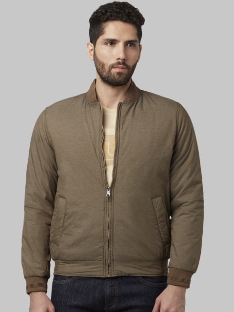 

Park Avenue Men Khaki Solid Padded Jacket