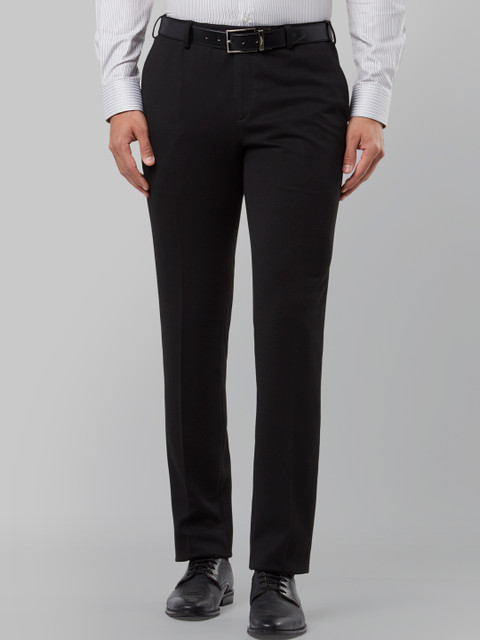 

Raymond Men Black Slim Fit Solid Formal Trousers