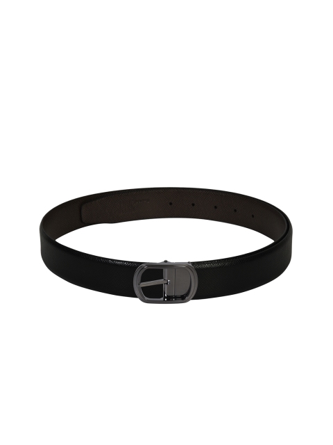 

Second SKIN Men Black & Brown Reversible Leather Textured Belt