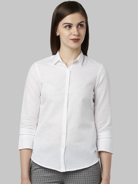 

Park Avenue Woman White Solid Regular Fit Shirt