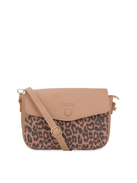 

Satchel Bags Brown Printed Sling Bag