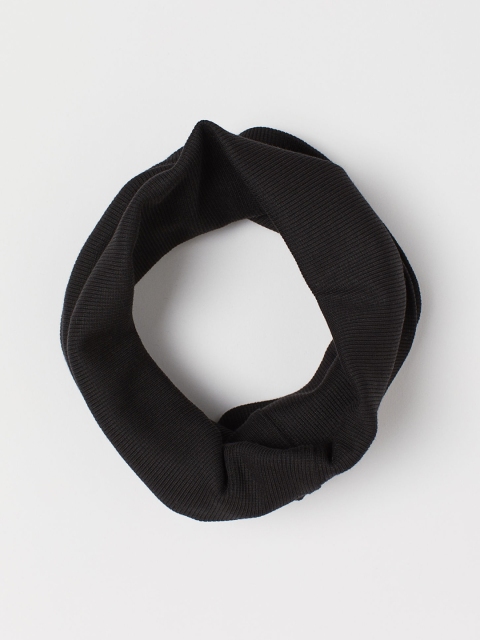 H&M Kids Black Self Design Ribbed Tube Scarf