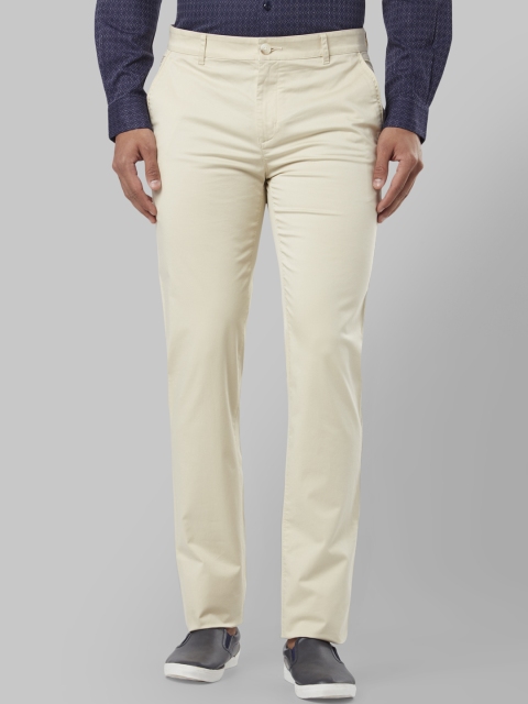 

Raymond Men Beige Slim Fit Solid Formal Trousers