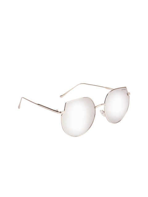 

Voyage Women Mirrored Cateye Sunglasses 002MG2840, Silver