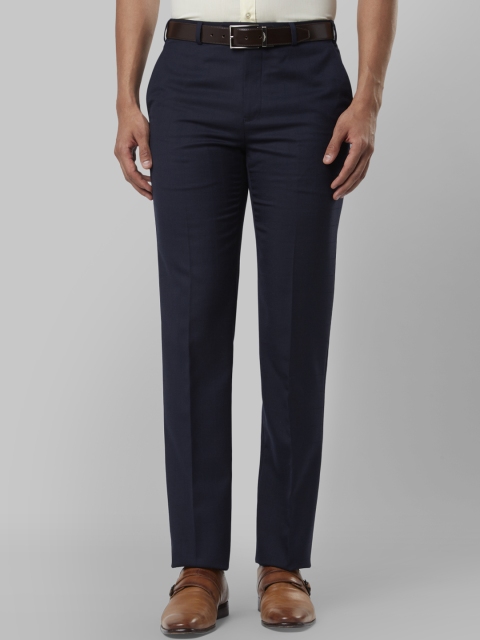 

Raymond Men Blue Regular Fit Solid Formal Trousers