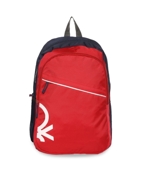 

United Colors of Benetton Unisex Red & Blue Solid Backpack