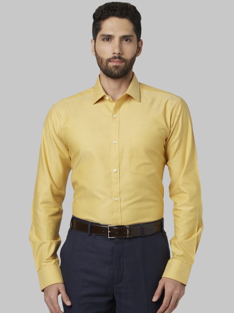 

Park Avenue Men Yellow Slim Fit Self Design Formal Shirt