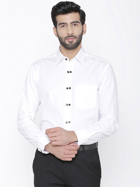 

Dazzio Men White Slim Fit Solid Formal Shirt