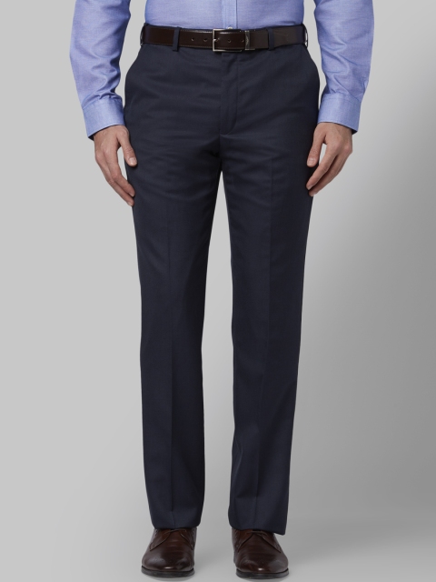 

Park Avenue Men Navy Blue Regular Fit Solid Formal Trousers
