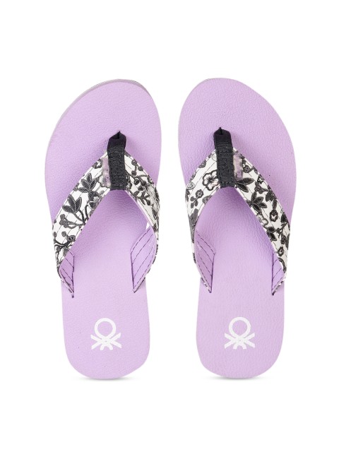 

United Colors of Benetton Women Lavender Printed Thong Flip-Flops