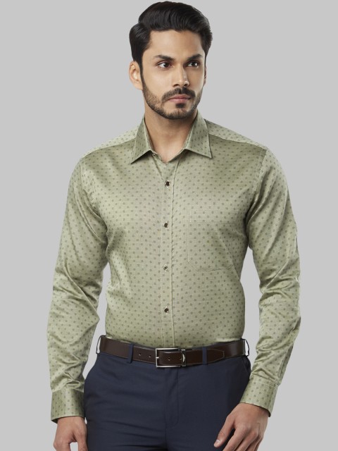 

Raymond Men Green Regular Fit Printed Formal Shirt