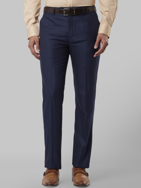 

Raymond Men Blue Regular Fit Solid Formal Trousers