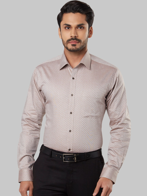 

Raymond Men Brown Slim Fit Self Design Formal Shirt