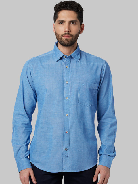 

Park Avenue Men Blue Slim Fit Solid Casual Shirt