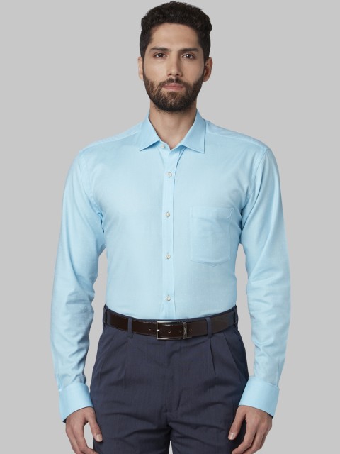 

Park Avenue Men Blue Slim Fit Self Design Formal Shirt